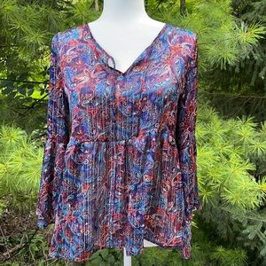 Relativity paisley print bell sleeve top